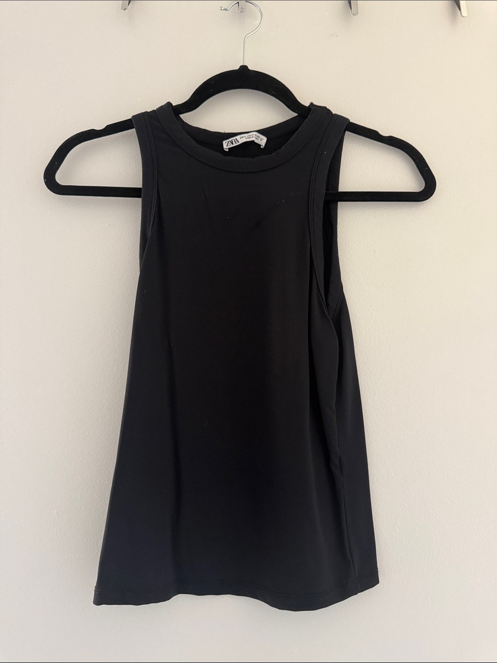 Zara Black Tank with High Crewneck